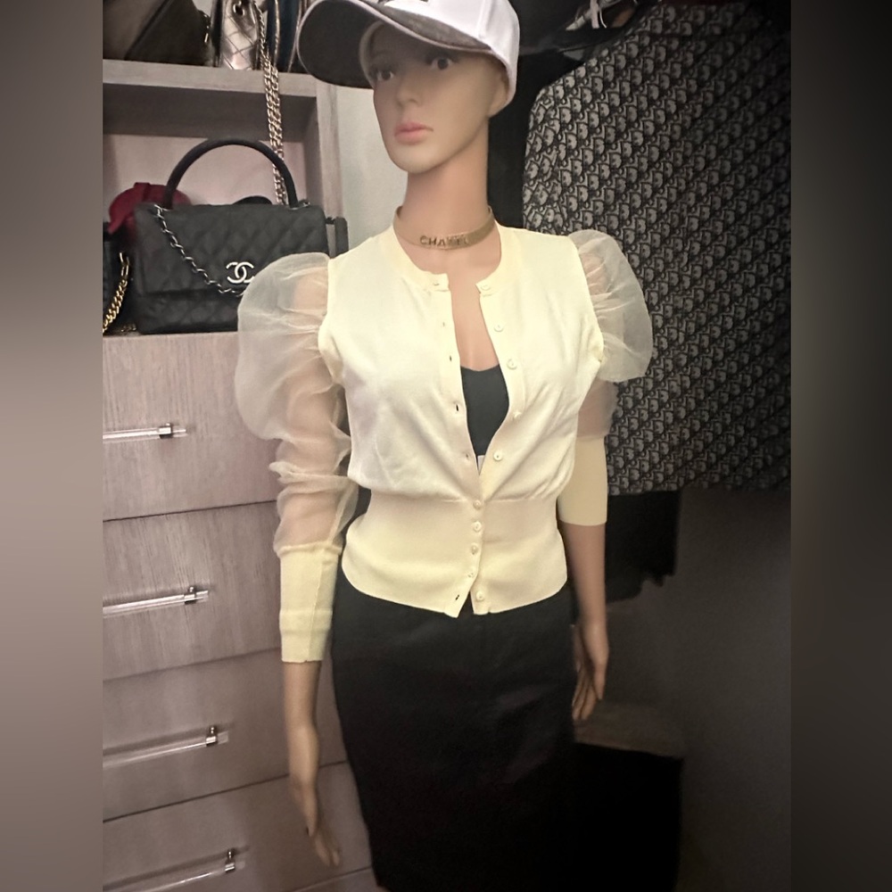 New Small stretchy mesh sleeves top Zara